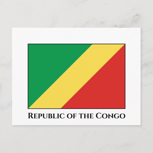 Republiken Kongo-Flagga Vykort (Framsida)