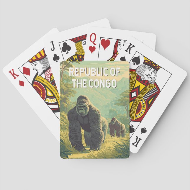 Republiken Kongo Illustration Resa Konst Casinokort (Baksidan)