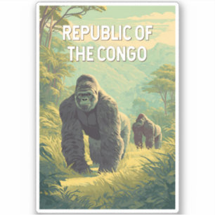 Republiken Kongo Illustration Resa Konst Klistermärken