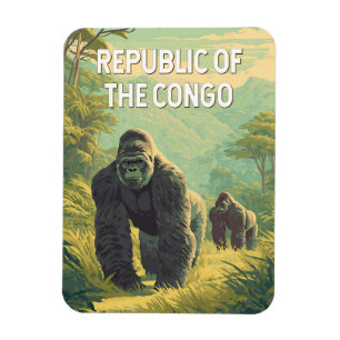 Republiken Kongo Illustration Resa Konst Magnet
