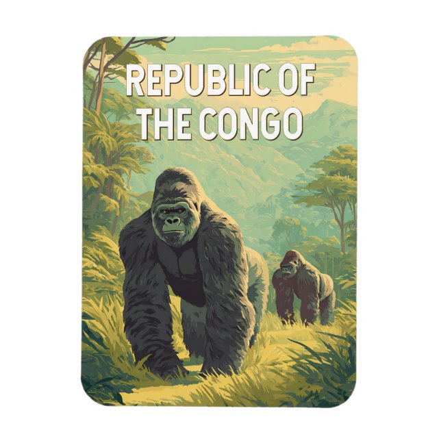 Republiken Kongo Illustration Resa Konst Magnet (Vertikal)