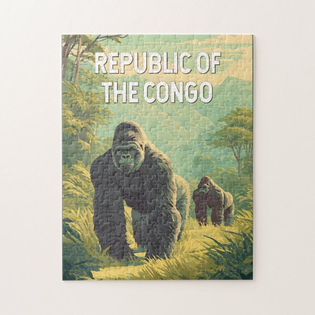 Republiken Kongo Illustration Resa Konst Pussel (Vertikal)
