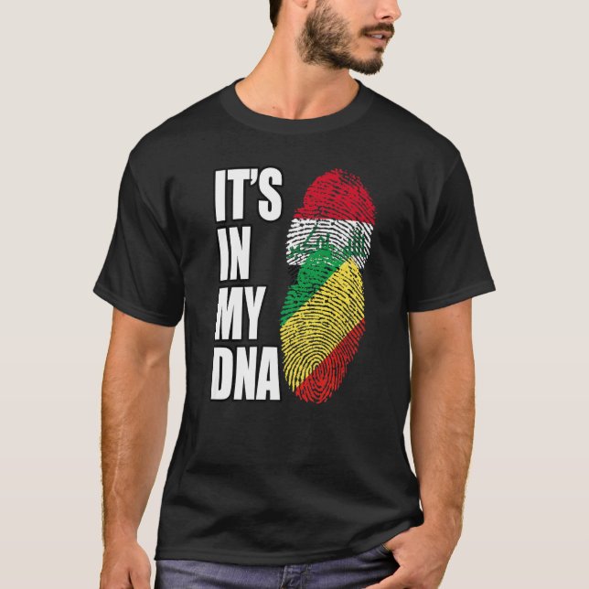 Republiken Kongo och Irak Mix DNA-Flagga T Shirt (Framsida)