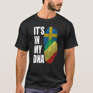 Republiken Kongo och svenska Mix DNA Flagga Herita T Shirt