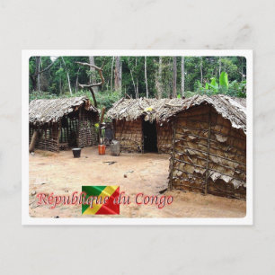 Republiken Kongo - Pygmee House - Vykort