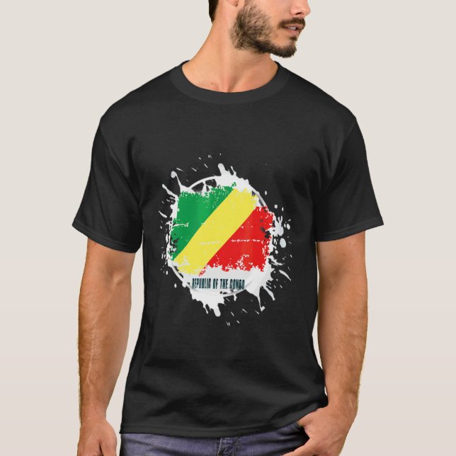 Republiken Kongo Splash T Shirt (Framsida)