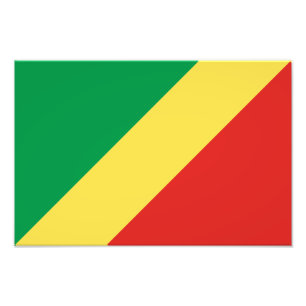 Republiken Kongos flagga Fototryck