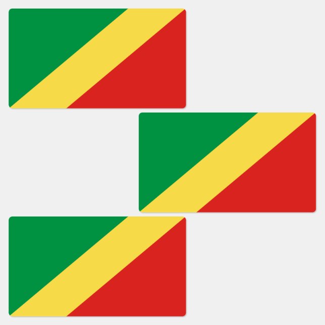 Republiken Kongos flagga Klistermärke (Grupp)