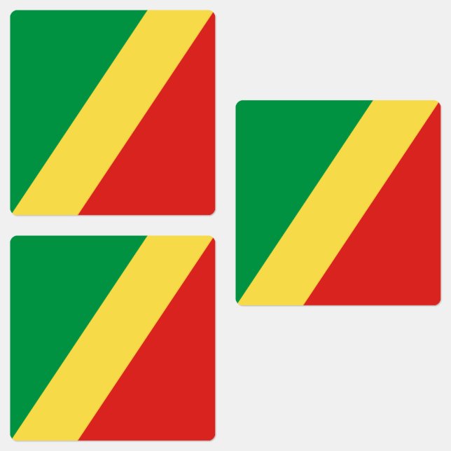 Republiken Kongos flagga Klistermärke (Grupp)