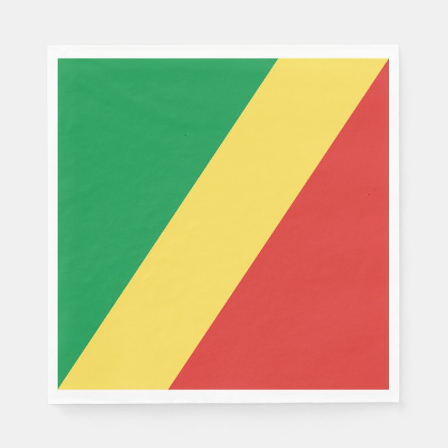Republiken Kongos flagga Pappersservett (Framsidan)