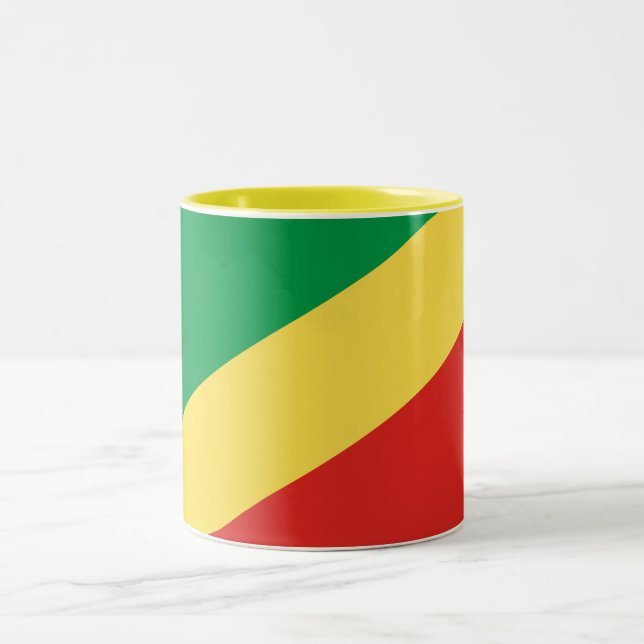 Republiken Kongos flagga Två-Tonad Mugg (Center)