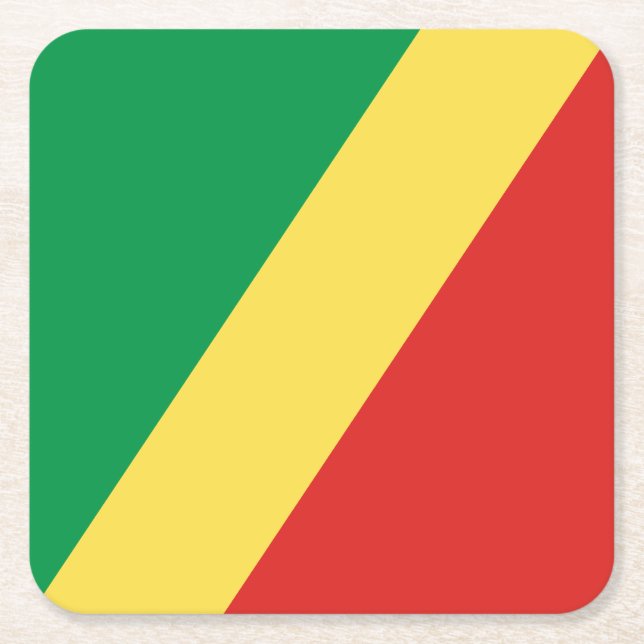 Republiken Kongos flagga Underlägg Papper Kvadrat (Framsidan)