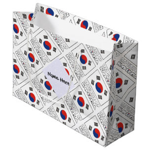 Republiken Korea och sydkoreansk flagga rutat namn