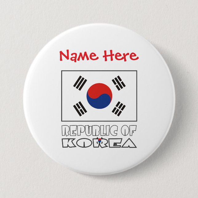 Republiken Koreas flag Personlig Knapp (Framsida)
