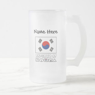 Republiken Koreas S Sydkoreanska flagg Anpassad Na Frostat Ölglas