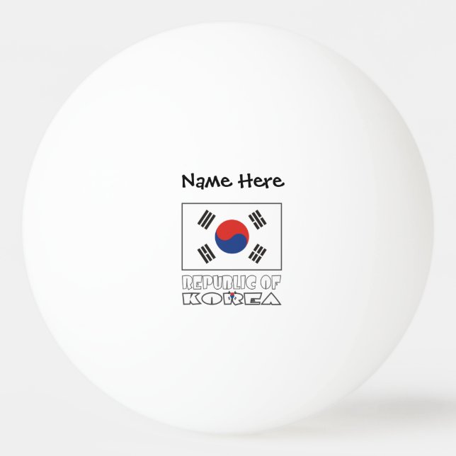 Republiken Koreas S Sydkoreanska flagg Personlig N Pingisboll (Framsidan)