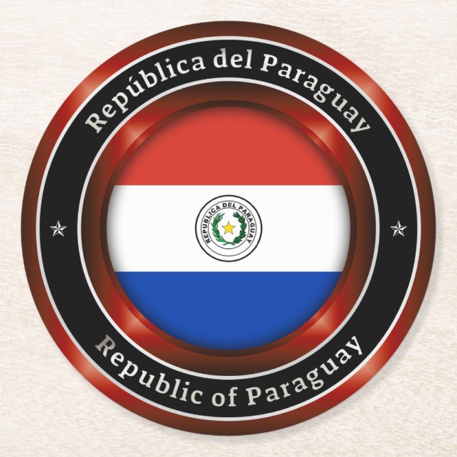 Republiken Paraguay Underlägg Papper Rund (Framsidan)