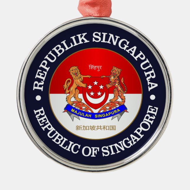 Republiken Singapore Julgransprydnad Metall (Framsidan)