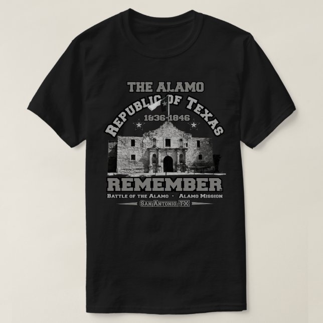 Republiken Texas Alamo San AntonioTX T Shirt (Design framsida)