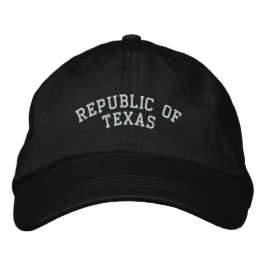 Republiken Texas Embroiderade justerable Cap Black Broderad Keps