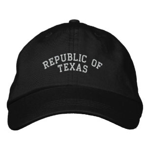 Republiken Texas Embroiderade justerable Cap Black Broderad Keps