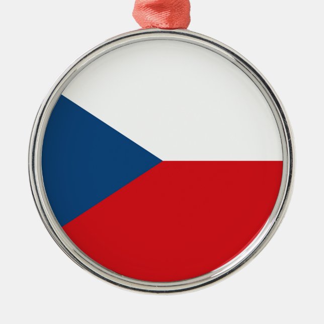 Republiken Tjeckien Flagga Julgransprydnad Metall (Framsidan)