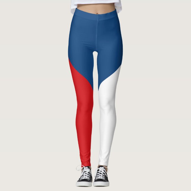 Republiken Tjeckien Flagga Leggings (Framsida)