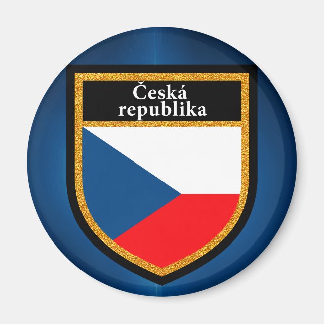 Republiken Tjeckien Flagga Magnet (Framsidan)