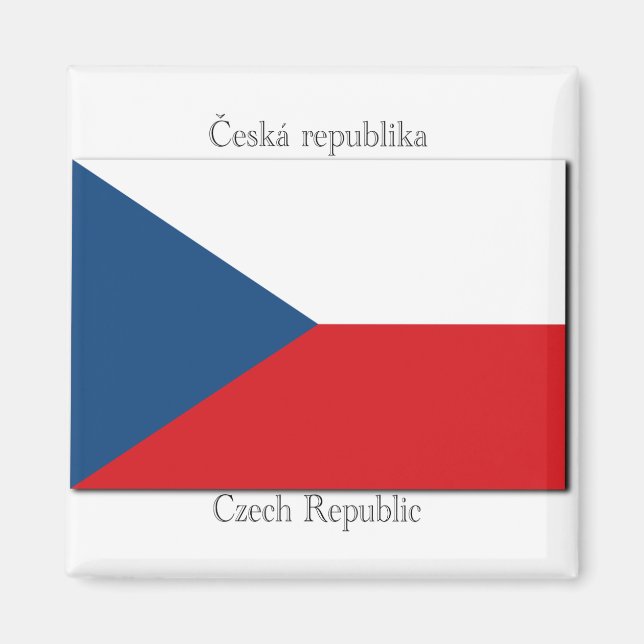 Republiken Tjeckien Flagga Magnet (Framsidan)