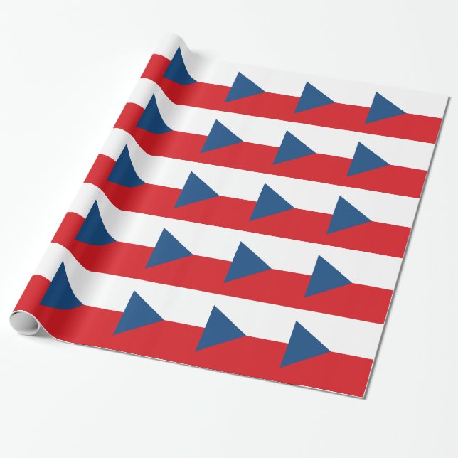 Republiken Tjeckien Flagga Presentpapper (Utrullad)