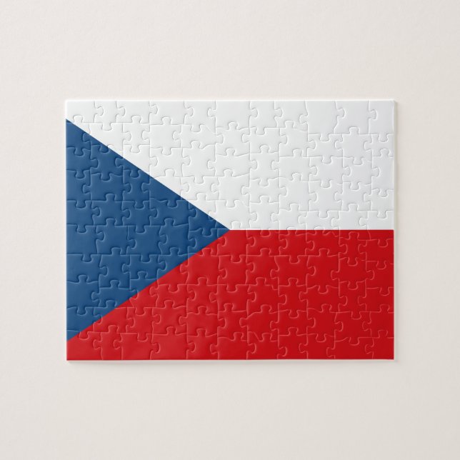 Republiken Tjeckien Flagga Pussel (Horisontell)