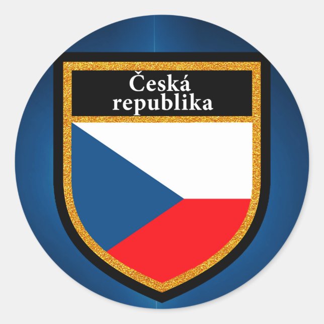 Republiken Tjeckien Flagga Runt Klistermärke (Framsida)