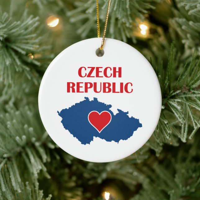 Republiken Tjeckien Karta Julgransprydnad Keramik (Träd)