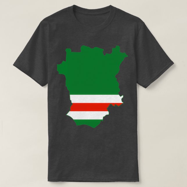 Republiken Tjetjenien, Karta, Flagga T Shirt (Design framsida)