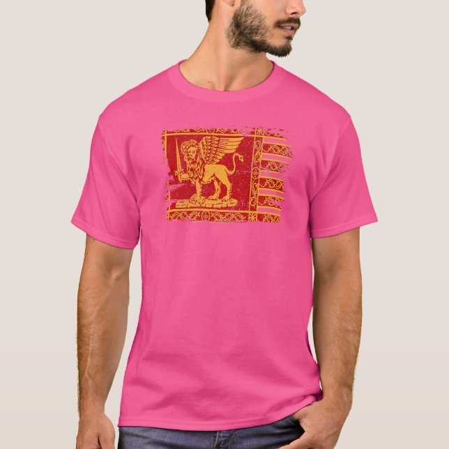Republiken Venetien Italien Flagga Winged Lejon G T Shirt (Framsida)