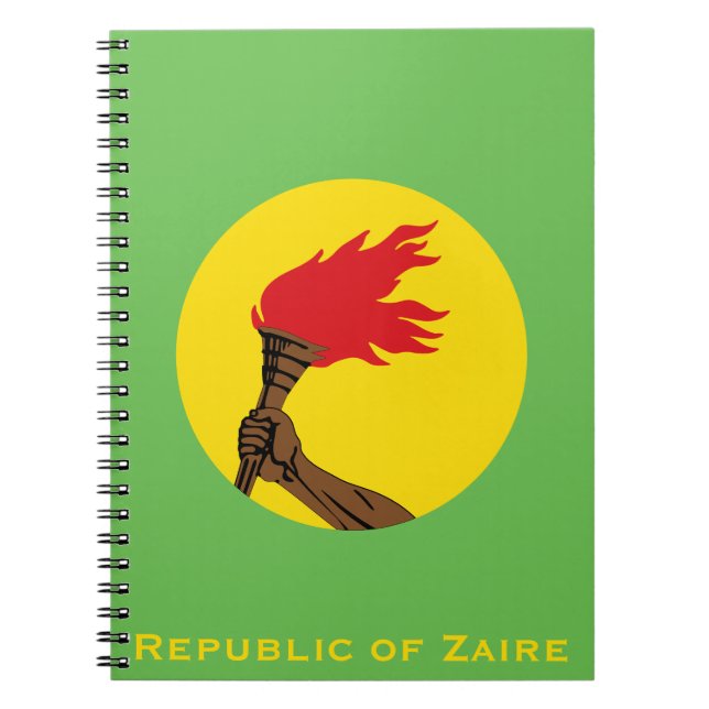 Republiken Zaire Flagga Anteckningsbok (Framsidan)