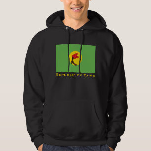 Republiken Zaire Flagga Hoodie