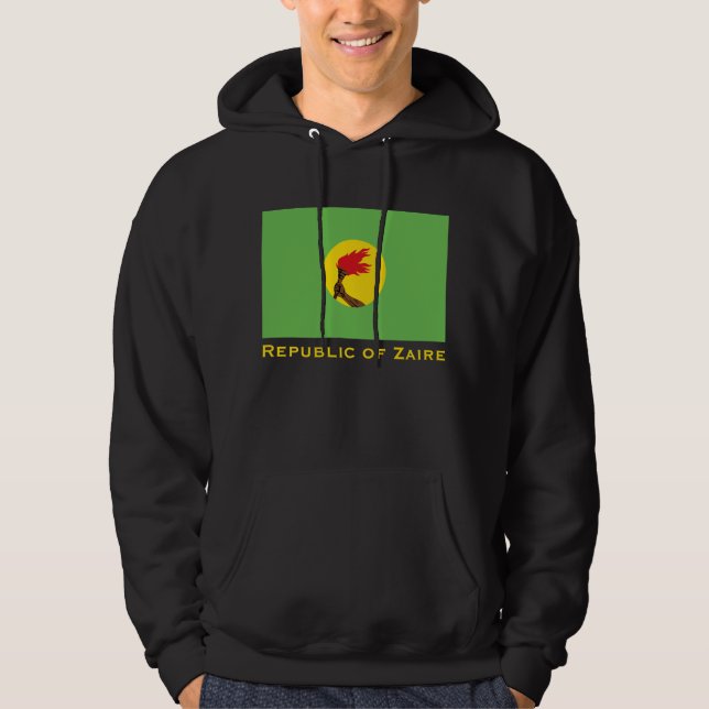 Republiken Zaire Flagga Hoodie (Framsida)