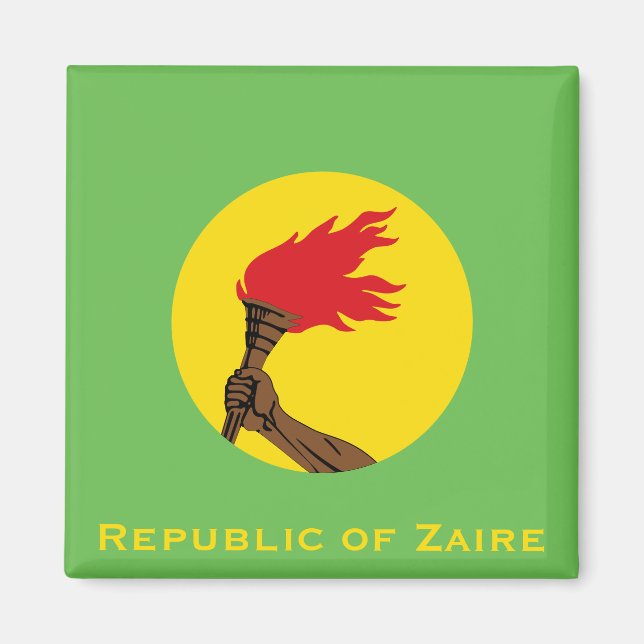 Republiken Zaire Flagga Magnet (Framsidan)