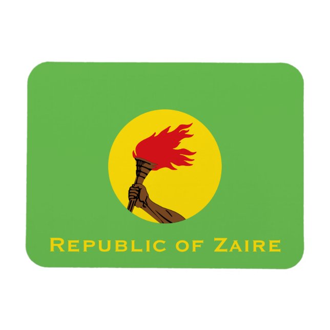 Republiken Zaire Flagga Magnet (Horisontell)