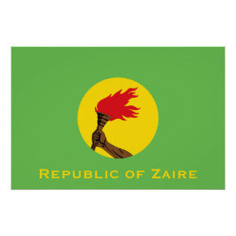 Republiken Zaire Flagga Perfect Poster