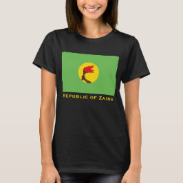 Republiken Zaire Flagga T Shirt