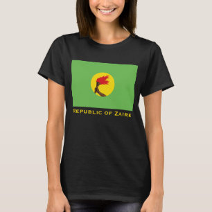 Republiken Zaire Flagga T Shirt