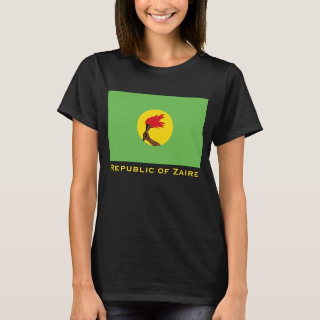 Republiken Zaire Flagga T Shirt (Framsida)