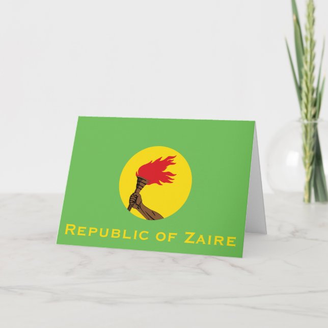 Republiken Zaire Flagga Tack Kort (Framsida)