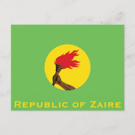 Republiken Zaire Flagga Vykort