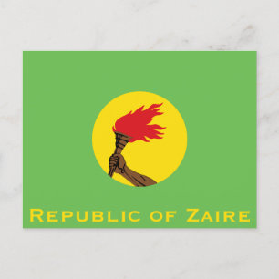 Republiken Zaire Flagga Vykort