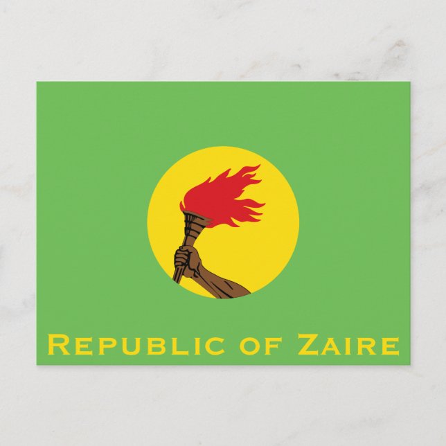 Republiken Zaire Flagga Vykort (Framsida)