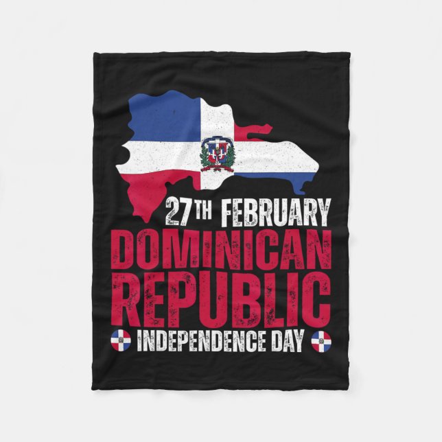 Republikens självständighetsdag Dominikanska flagg Fleecefilt (Framsidan)