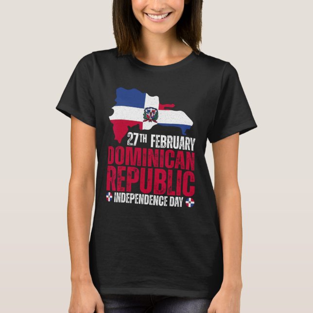 Republikens självständighetsdag Dominikanska flagg T Shirt (Framsida)
